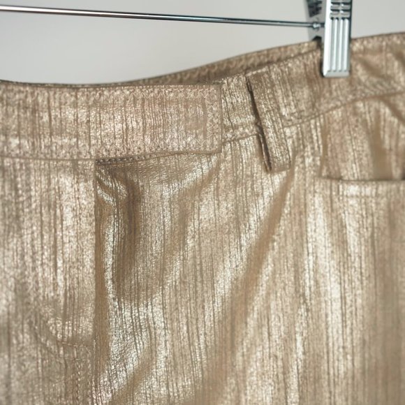 Christian Dior Metallic Gold Suede Skirt - Picture 3 of 5